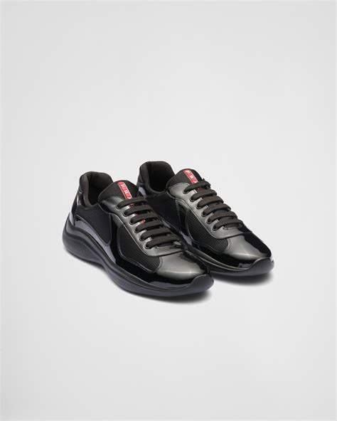 prada black quilted sneakers|Prada denim sneakers.